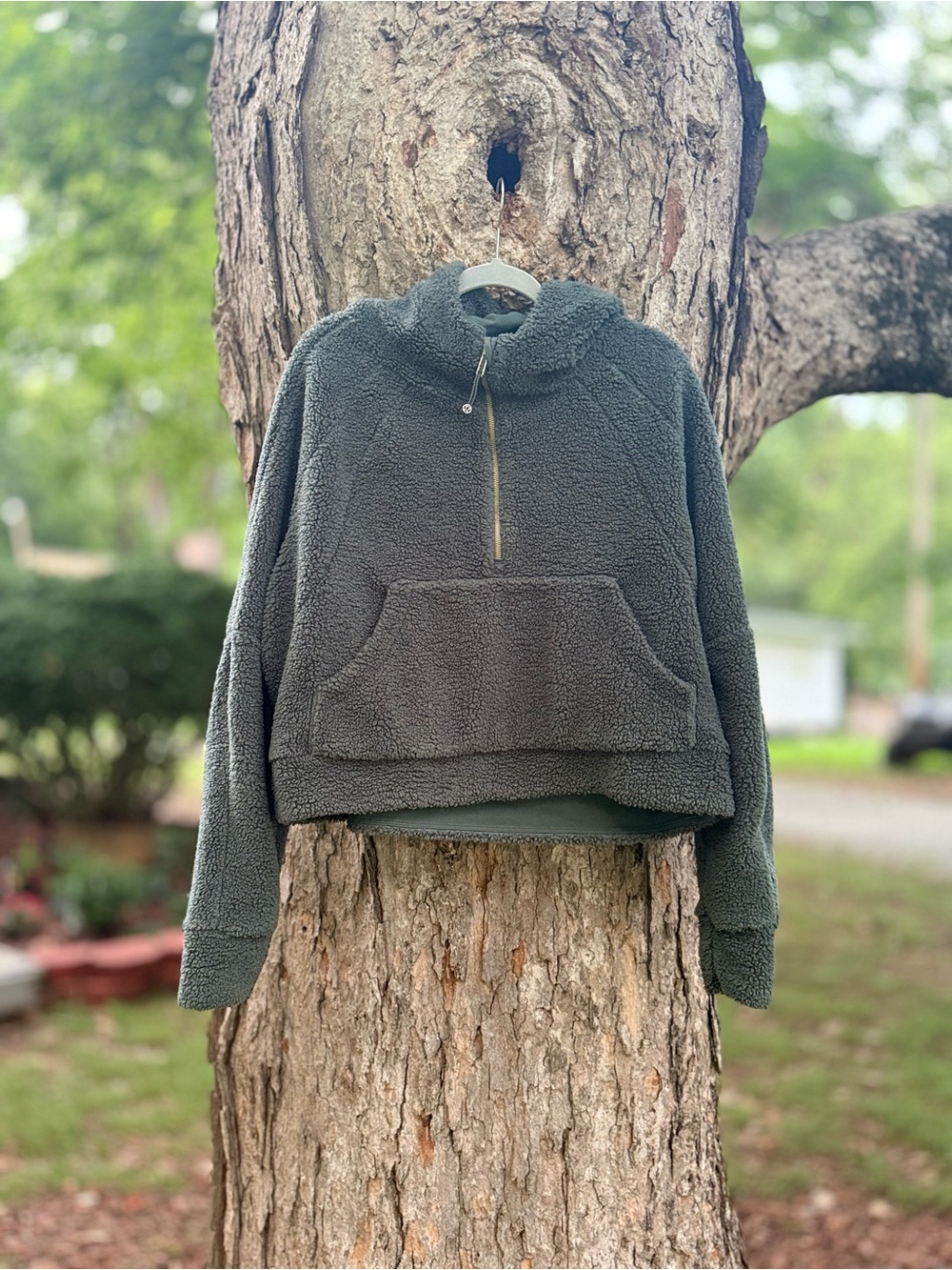 Lululemon Scuba Oversized Half-Zip Fleece Hoodie Dark Forest